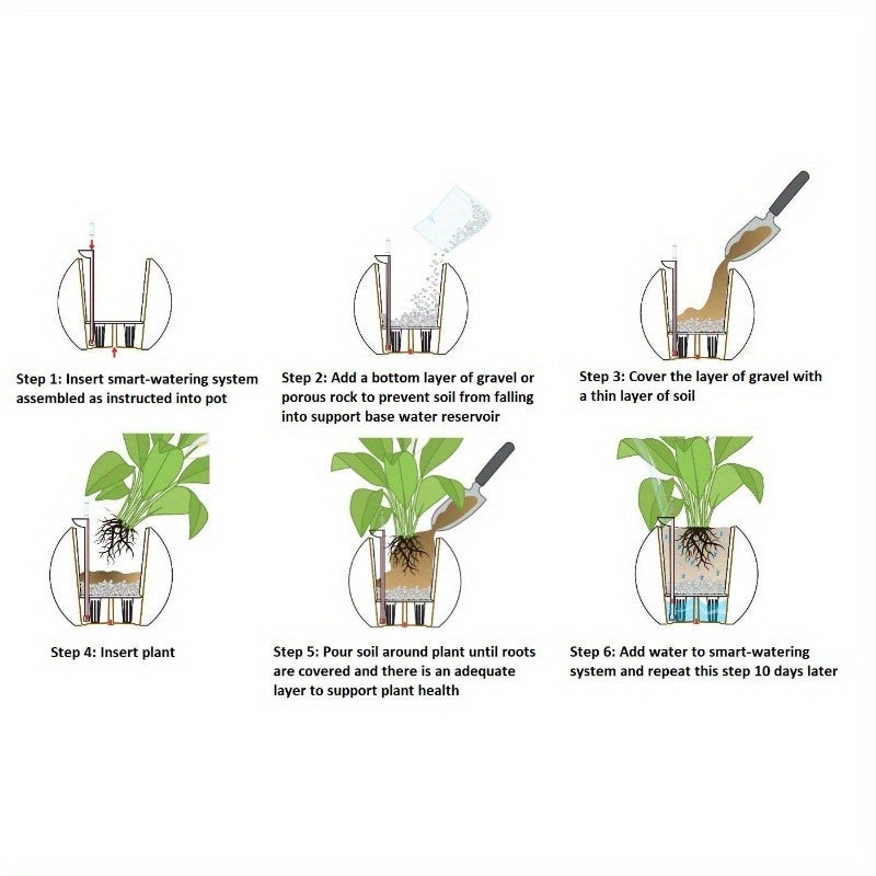 Self-watering Planter Pot | 2-Pack | Plastic | Self-watering | 10 in. | Dark Wood